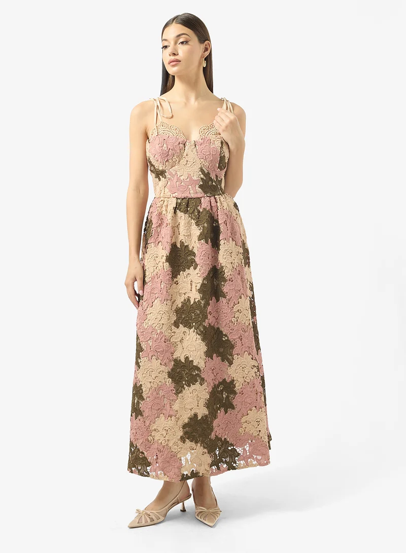 Just Me  Floral Print Spaghetti Straps Dress for Women | Best Price UAE